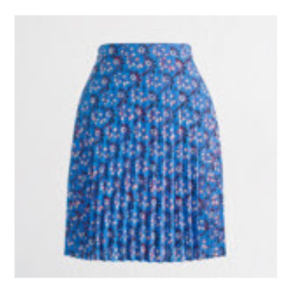J.Crew Factory Blue Floral Pleated Mini Skirt - Discontinued - Picture 1 of 5
